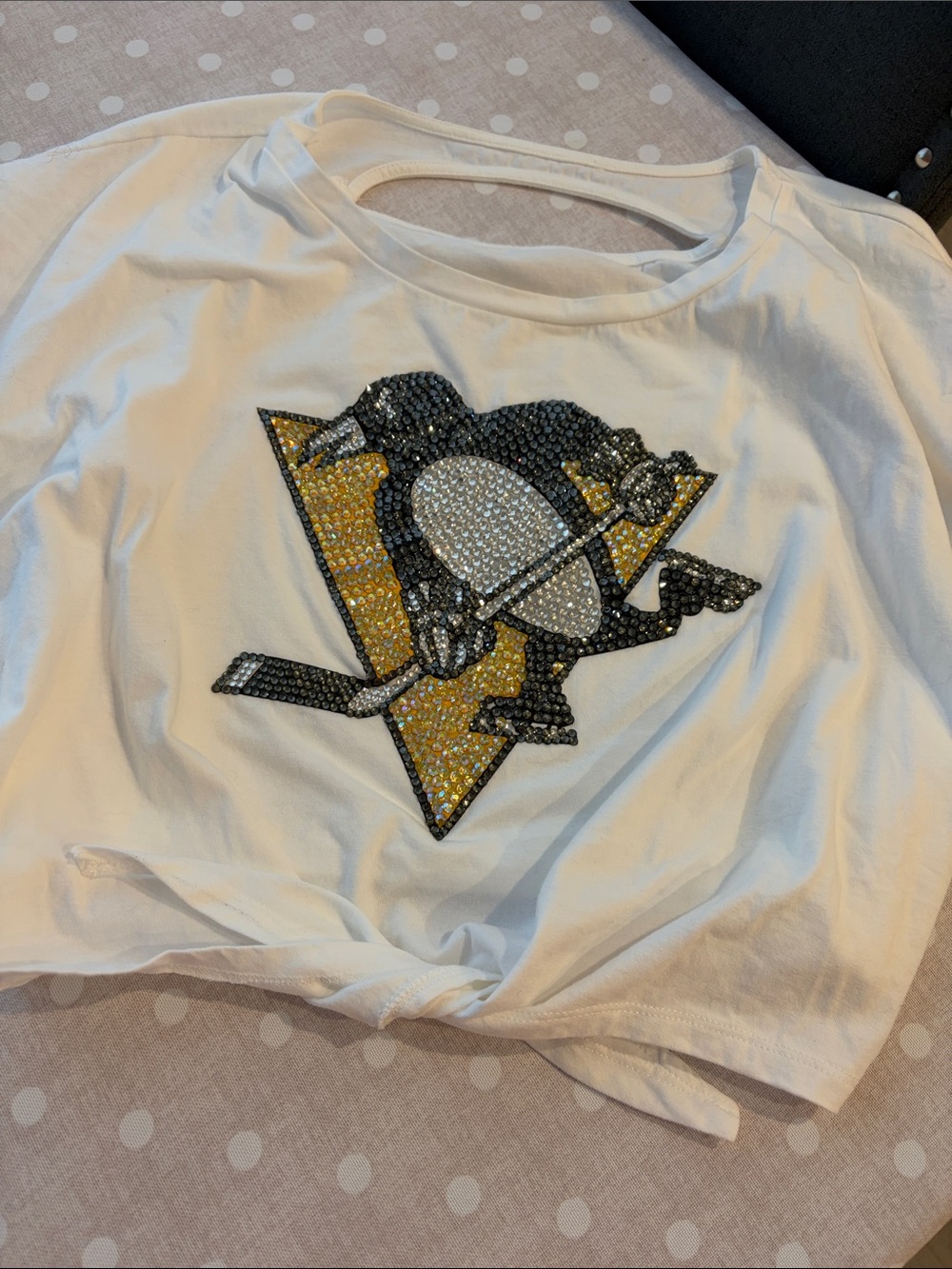 Rhinestone Pittsburgh Penguins Crop Top